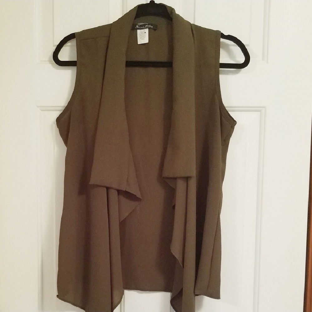 Olive Green Cardigan Vest